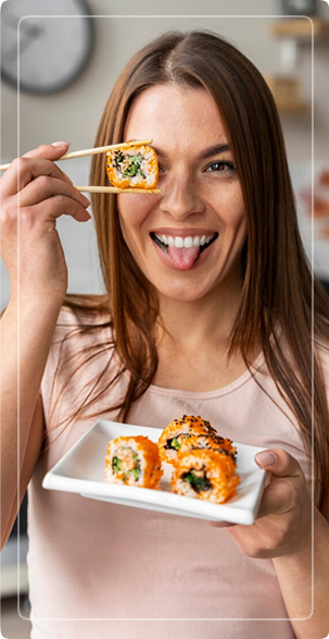 mulher-com-sushi